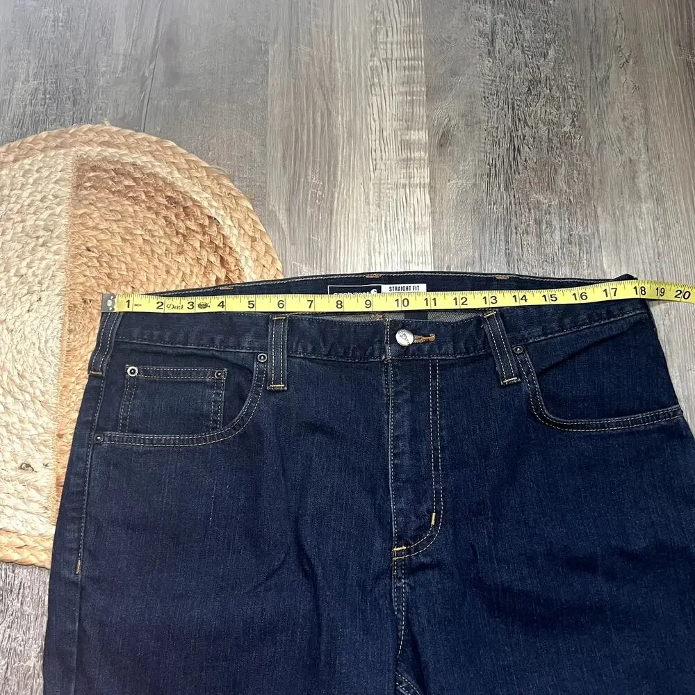 CARHARTT Straight Fit Mens Blue Dark Wash Jeans